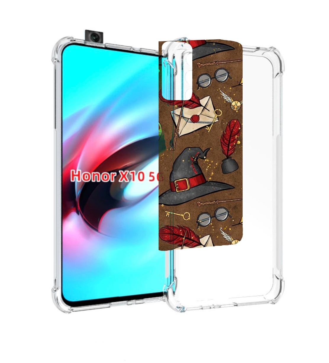 

Чехол MyPads гарри-поттер-вайб для Honor X10, Прозрачный, Tocco