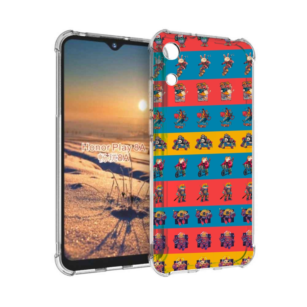 

Чехол бампер MyPads много стикеров для Honor 8A, Прозрачный, Tocco