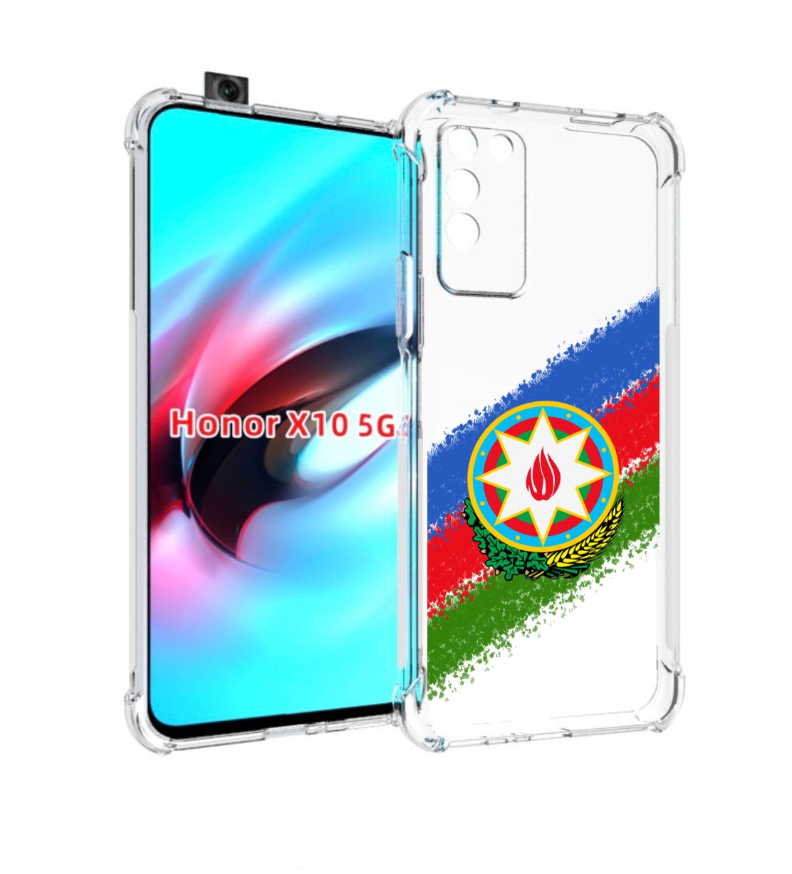 

Чехол MyPads герб флаг Азербайджана для Honor X10, Прозрачный, Tocco