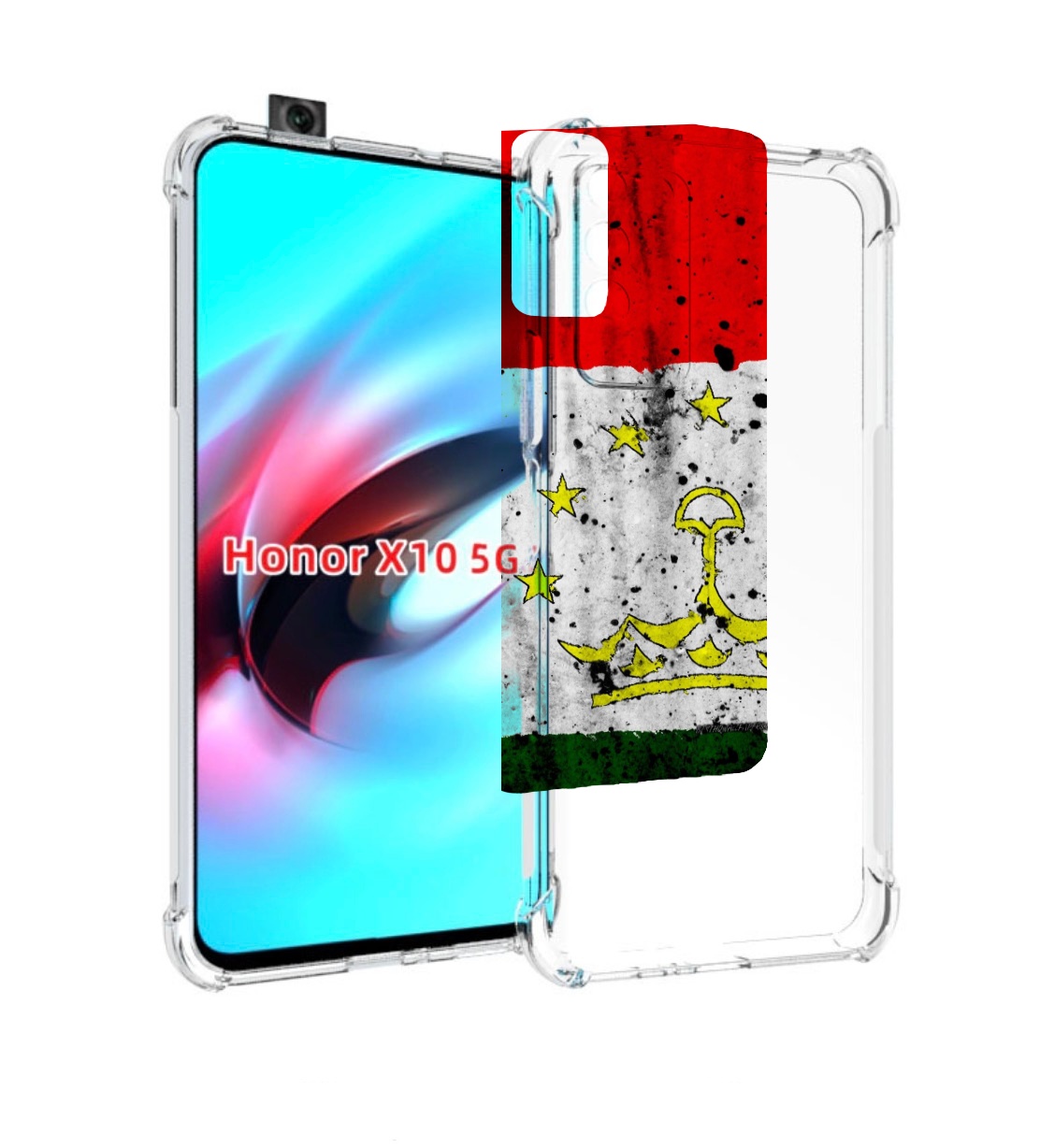 

Чехол MyPads герб флаг таджикистан для Honor X10, Прозрачный, Tocco