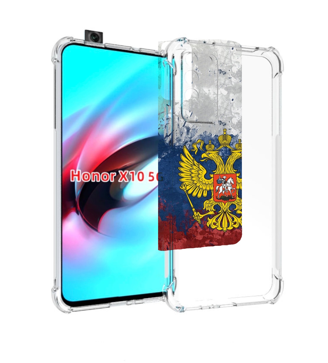 

Чехол MyPads герб-России для Honor X10, Прозрачный, Tocco