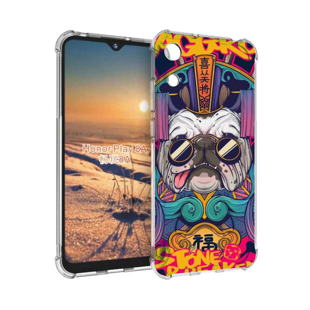 

Чехол бампер MyPads мопс агро яркая для Honor 8A, Прозрачный, Tocco