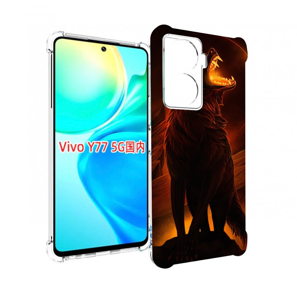 

Чехол MyPads волчара с огнем внутри для Vivo Y77 5G, Прозрачный, Tocco