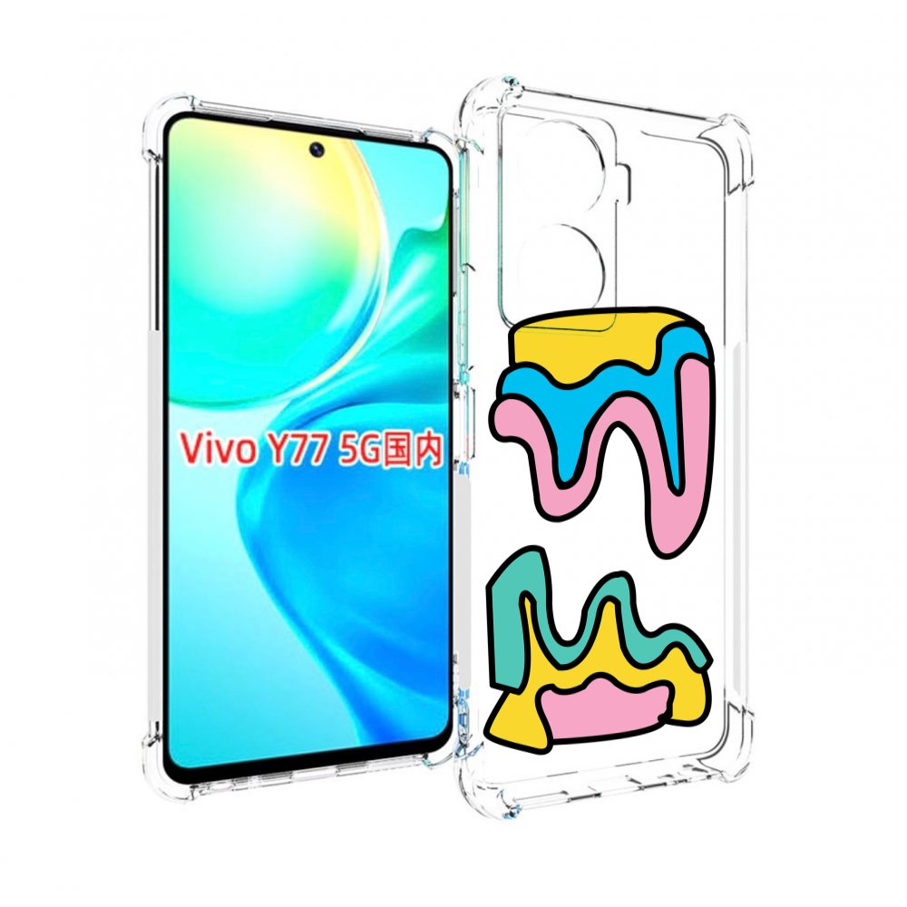 

Чехол MyPads вытекающая-абстракция для Vivo Y77 5G, Прозрачный, Tocco