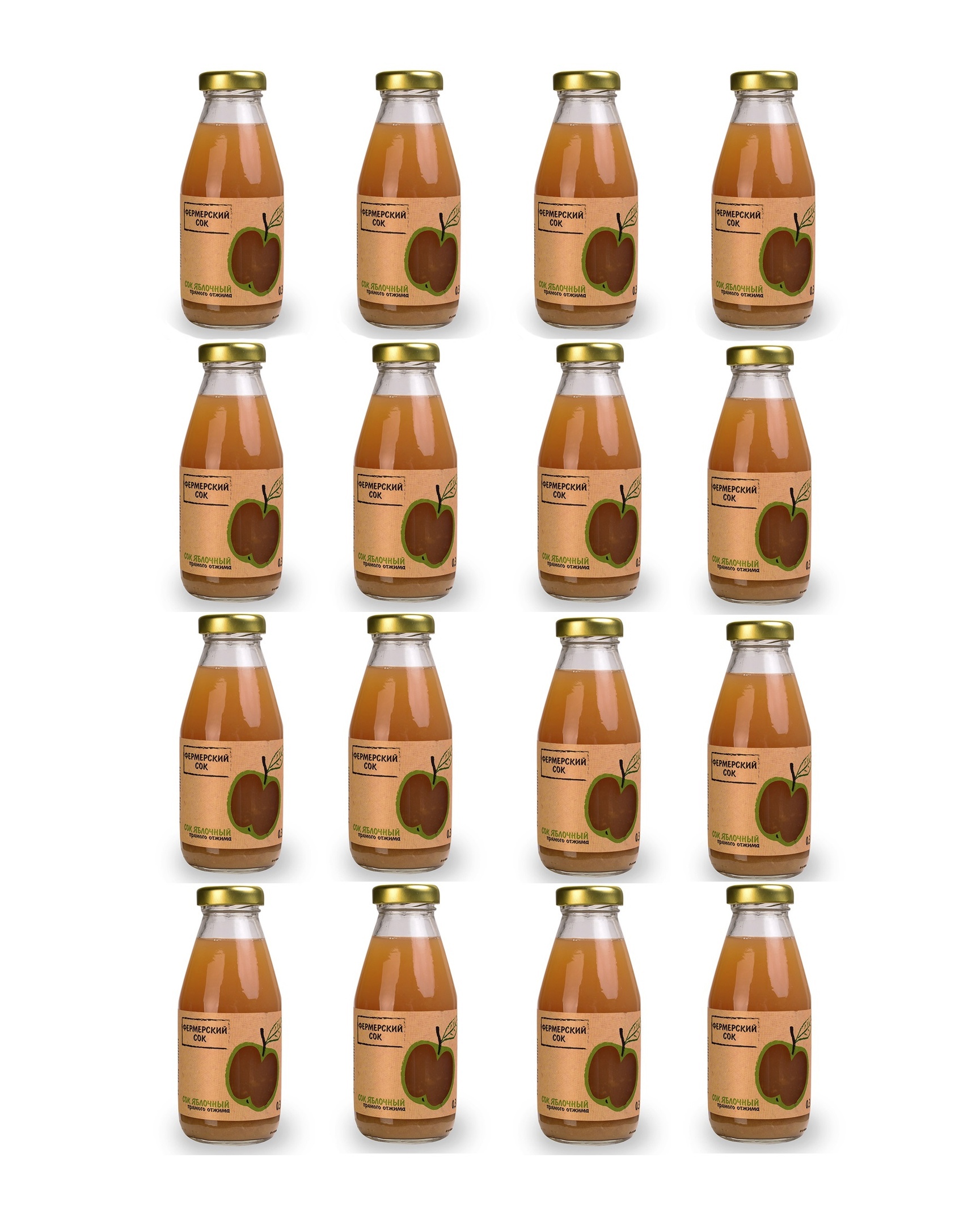 

Фермерский сок Яблочный прямого отжима 0.3 л 12 шт