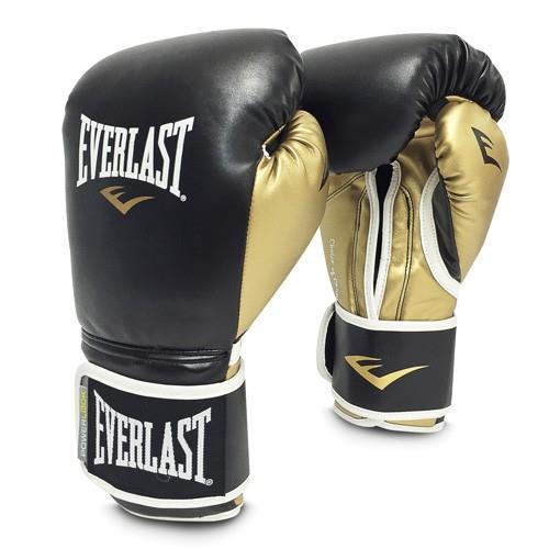 Боксерские перчатки Everlast черно-золотые, 10 унций