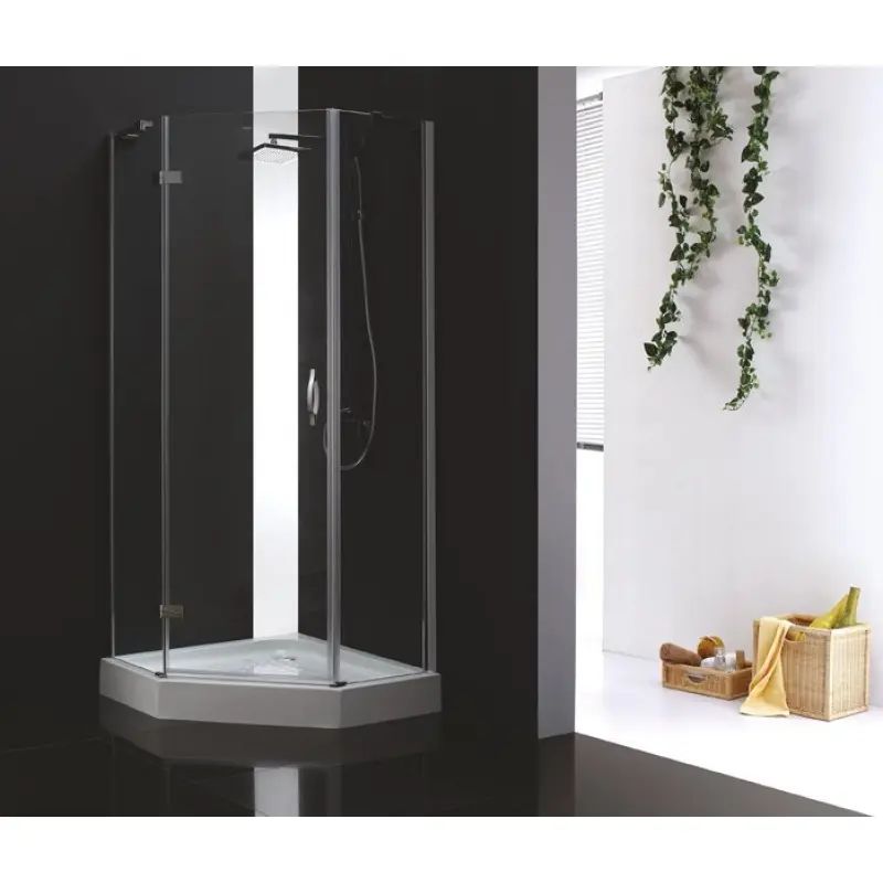 

Душевой уголок Cezares Bergamo P-1 100x100 L IV профиль Хром стекло прозрачное