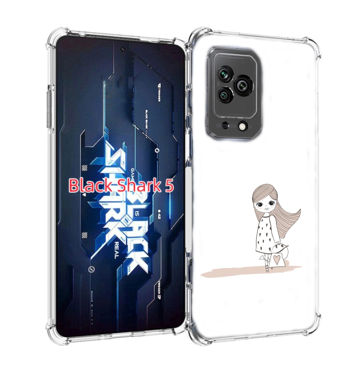 

Чехол MyPads Девочка с сумкой для Xiaomi Black Shark 5, Прозрачный, Tocco