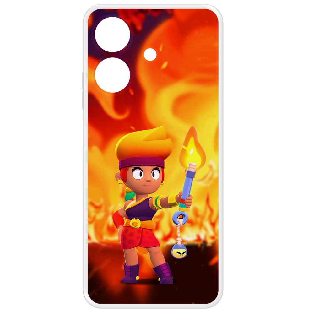 

Чехол-накладка Krutoff Clear Case Brawl Stars-Амбер для Realme Note 60, Прозрачный
