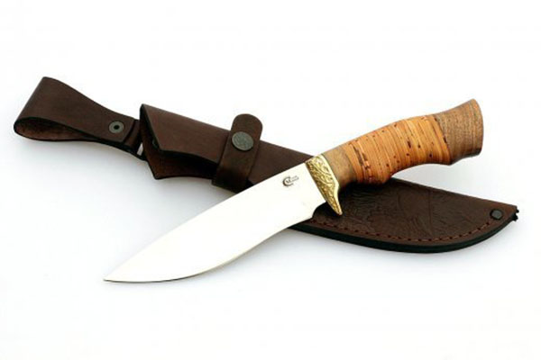 фото Нож туристический ворсма близнец, сталь 65х13, береста, орех (кузница семина) nobrand