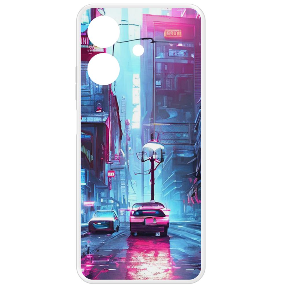 

Чехол-накладка Krutoff Clear Case Киберпанк Улица для Realme Note 60, Прозрачный
