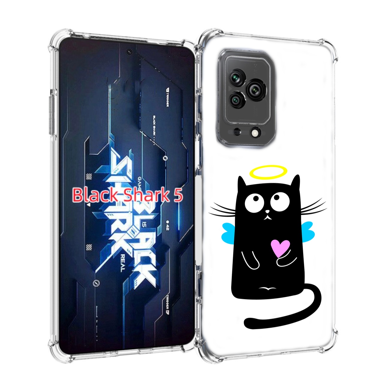 

Чехол MyPads Кот ангелок для Xiaomi Black Shark 5, Прозрачный, Tocco