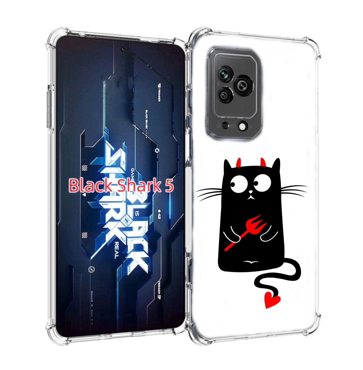 

Чехол MyPads Кот демон для Xiaomi Black Shark 5, Прозрачный, Tocco