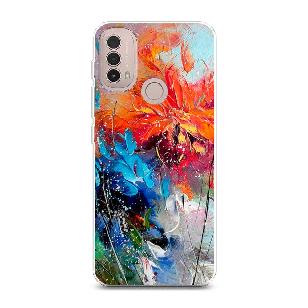 

Чехол на Lenovo K13 Note/Motorola Moto G10/G20/G30 "Микаса минимализм", Оранжевый;синий, 113450-4