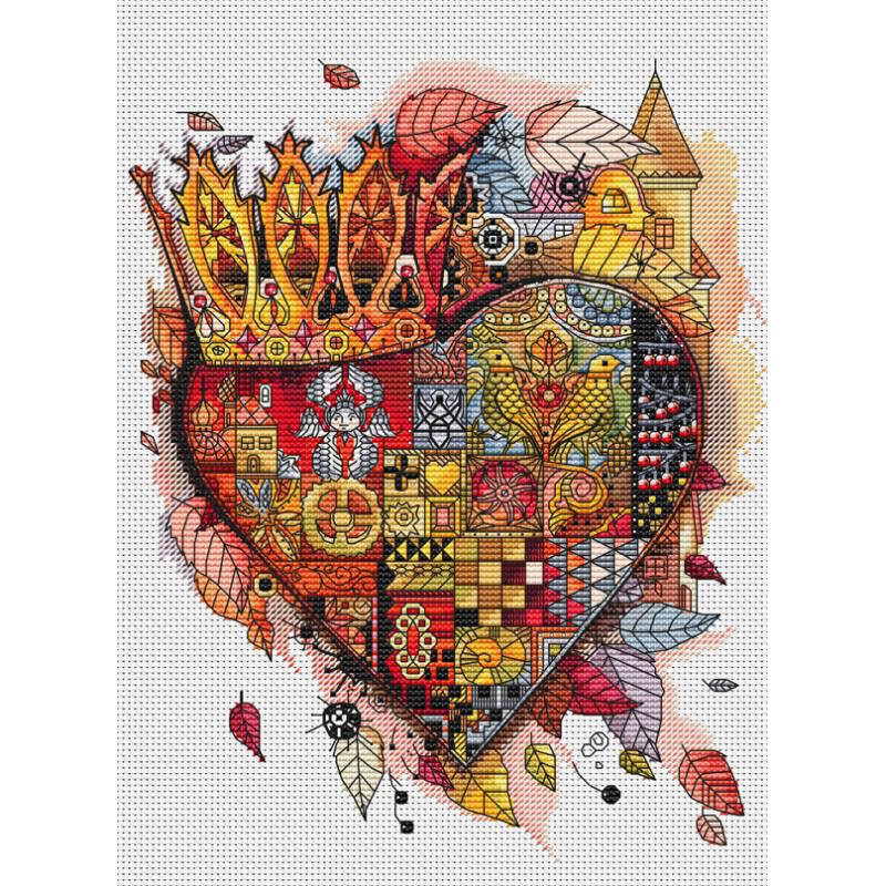 

Вышивка крестом Белоснежка Королевское сердце, 28x33 см, Королевское сердце