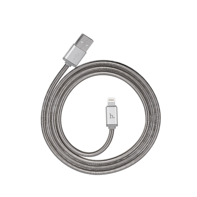 

Кабель Hoco U5 Lightning - USB 1,2м, серый, U5