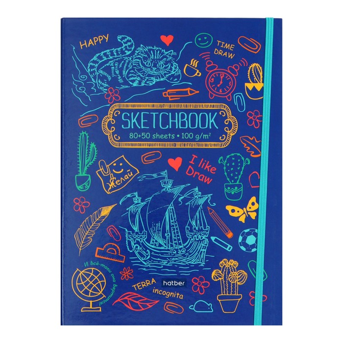 

Скетчбук А5 80+50 листов на гребне Hand draw, Premium