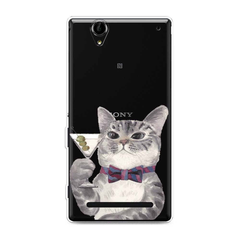фото Силиконовый чехол "кот джентльмен" на sony xperia t2 ultra awog