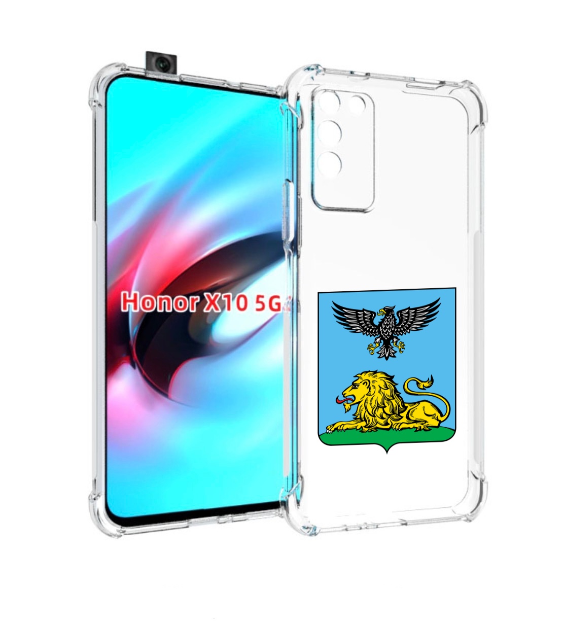 

Чехол MyPads герб-белгородскои-области для Honor X10, Прозрачный, Tocco