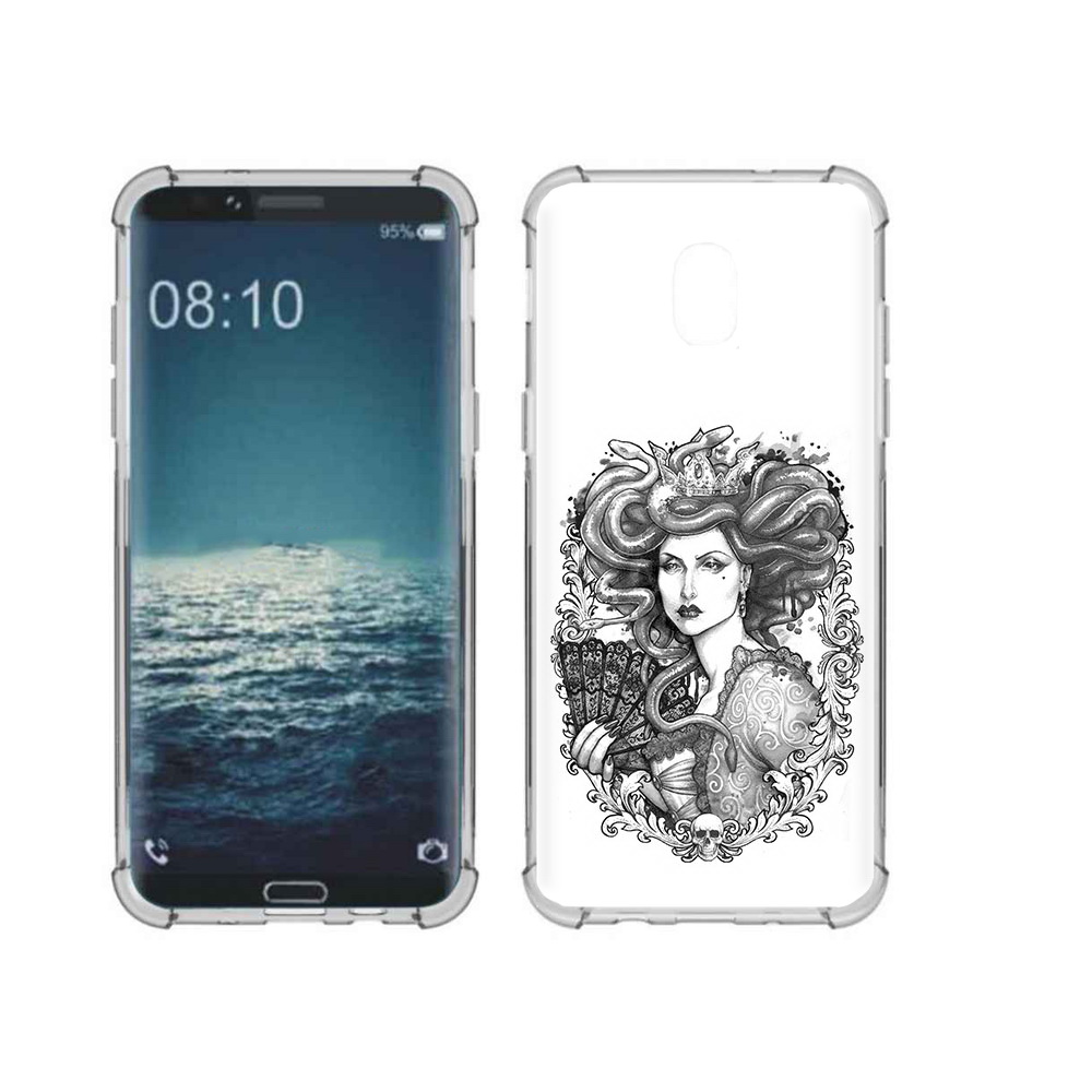 

Чехол MyPads Tocco для Samsung Galaxy J3 медуза черно белый (PT226926.574.472), Прозрачный, Tocco