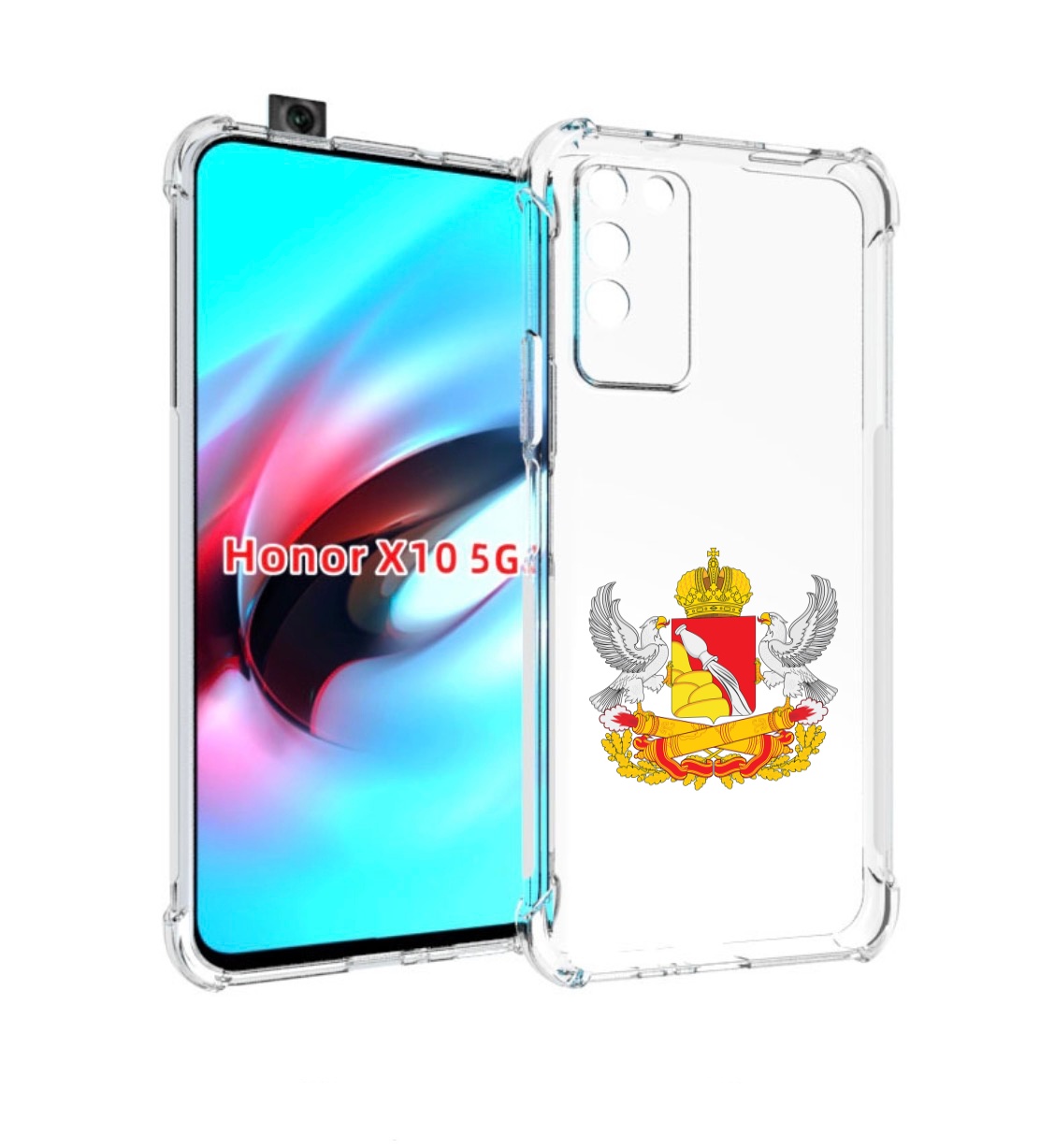 

Чехол MyPads герб-воронежскои-области для Honor X10, Прозрачный, Tocco