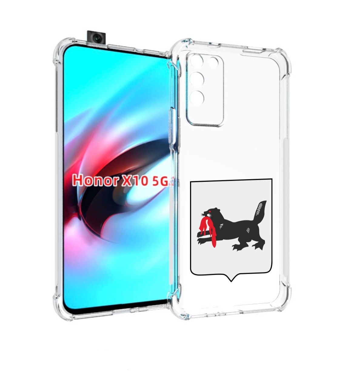 

Чехол MyPads герб-игркутскои-области для Honor X10, Прозрачный, Tocco