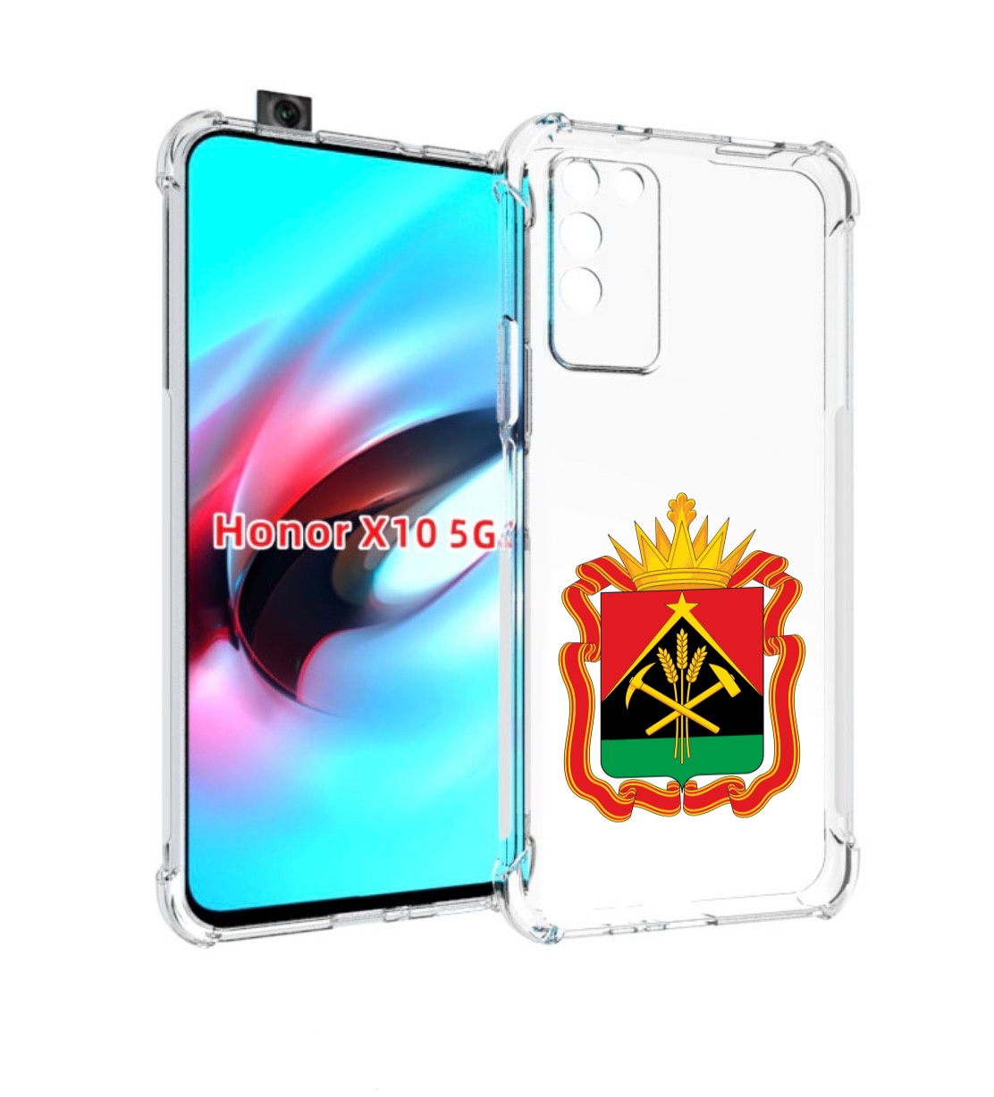 

Чехол MyPads герб-кемеровскои-области для Honor X10, Прозрачный, Tocco