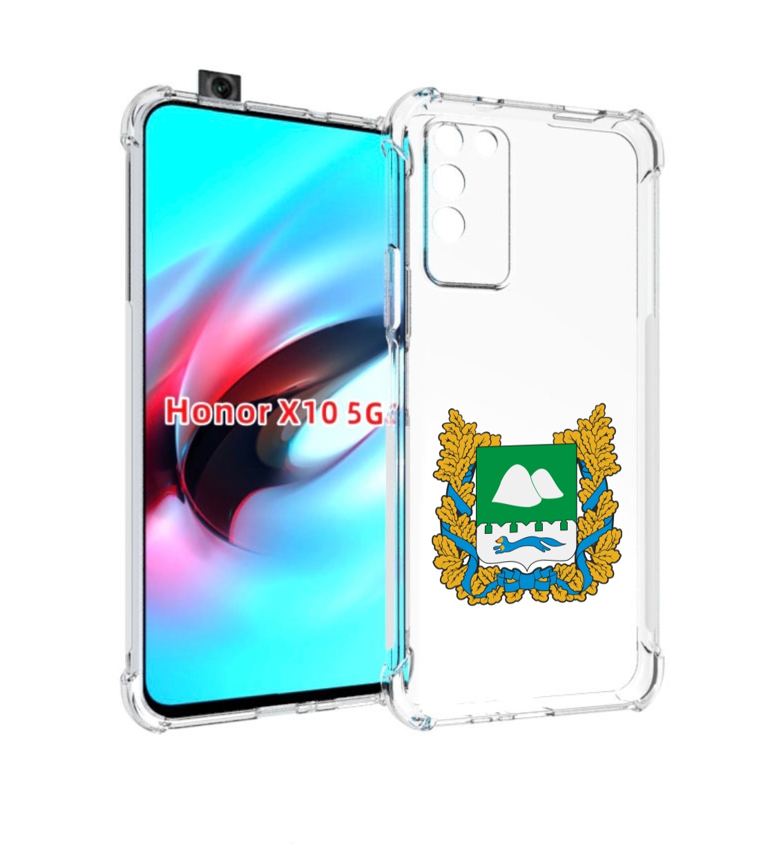 

Чехол MyPads герб-курганскои-области для Honor X10, Прозрачный, Tocco