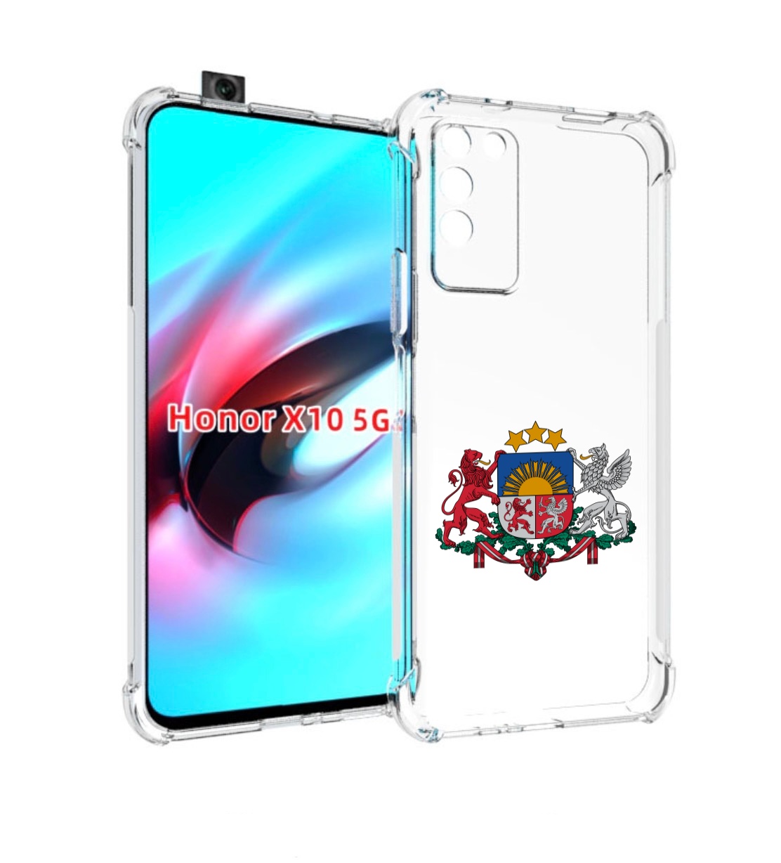 

Чехол MyPads герб-латвии для Honor X10, Прозрачный, Tocco