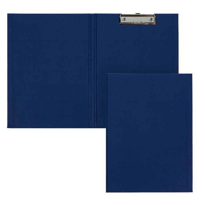 Папка-планшет с зажимом А4, 2 мм, Calligrata прочная, картон/бумвинил, синяя (клипборд с к