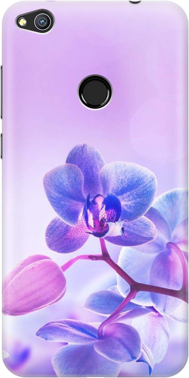 

Чехол на Honor 8 Lite/Huawei P8 Lite (2017) "Лиловые орхидеи", Голубой;фиолетовый, 1265