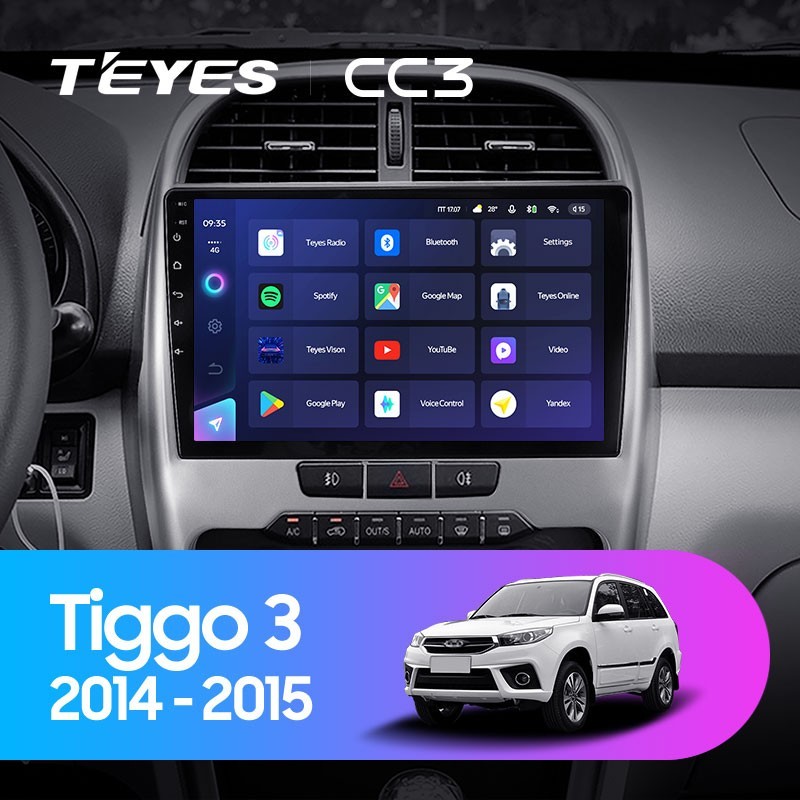 Штатная магнитола Teyes CC3 432 Chery Tiggo 3 2014-2015 3510000₽