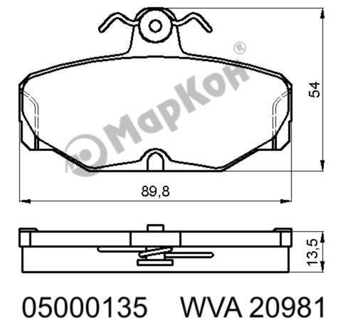 

MARKON 05000135_колодки дисковые задние\Ford Scorpio 1.8-2.5TD/Sierra 1.6-2.9i 82-98 1шт, 05000135