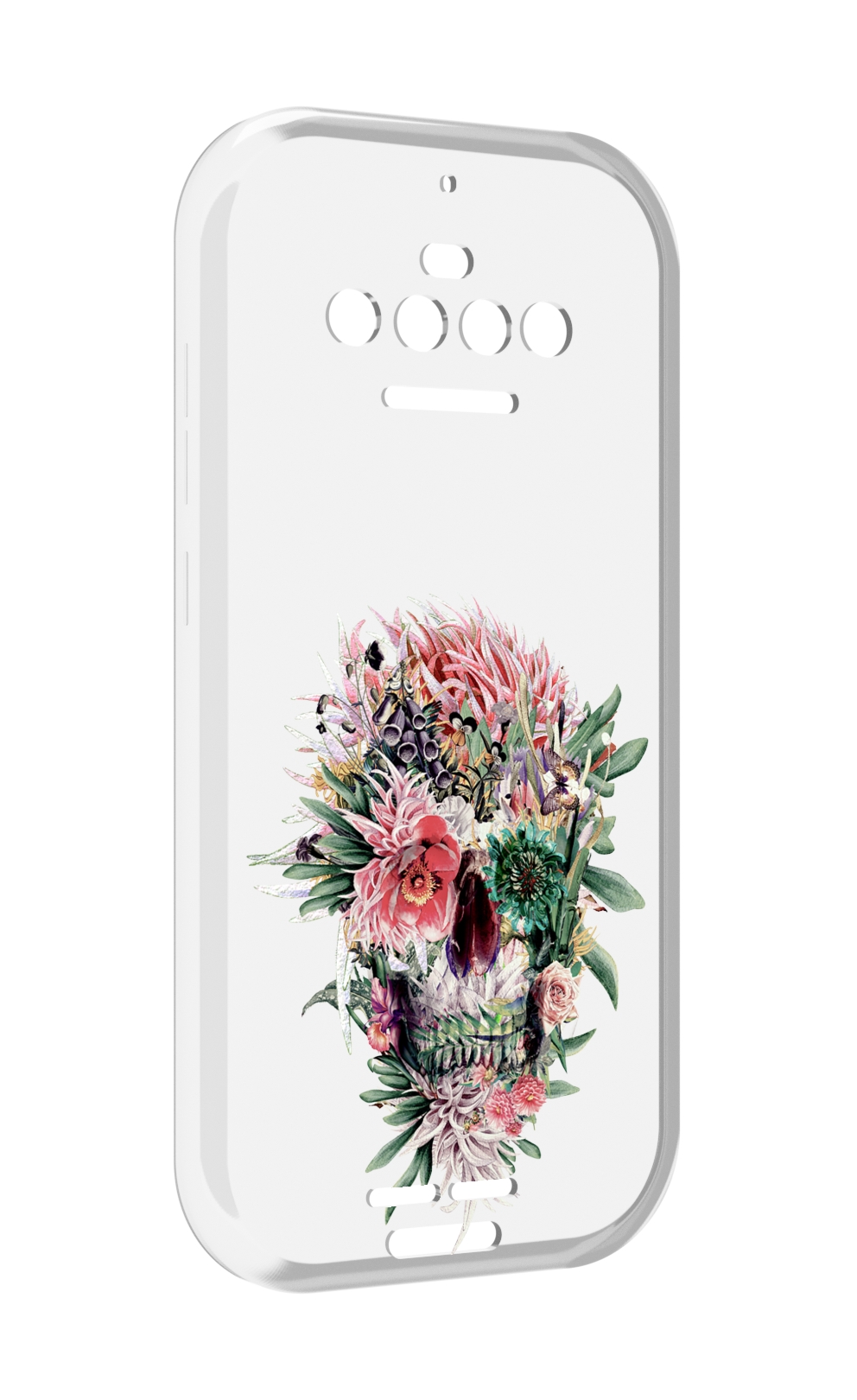 

Чехол MyPads череп из цветов для Oukitel F150 R2022, Прозрачный, Tocco