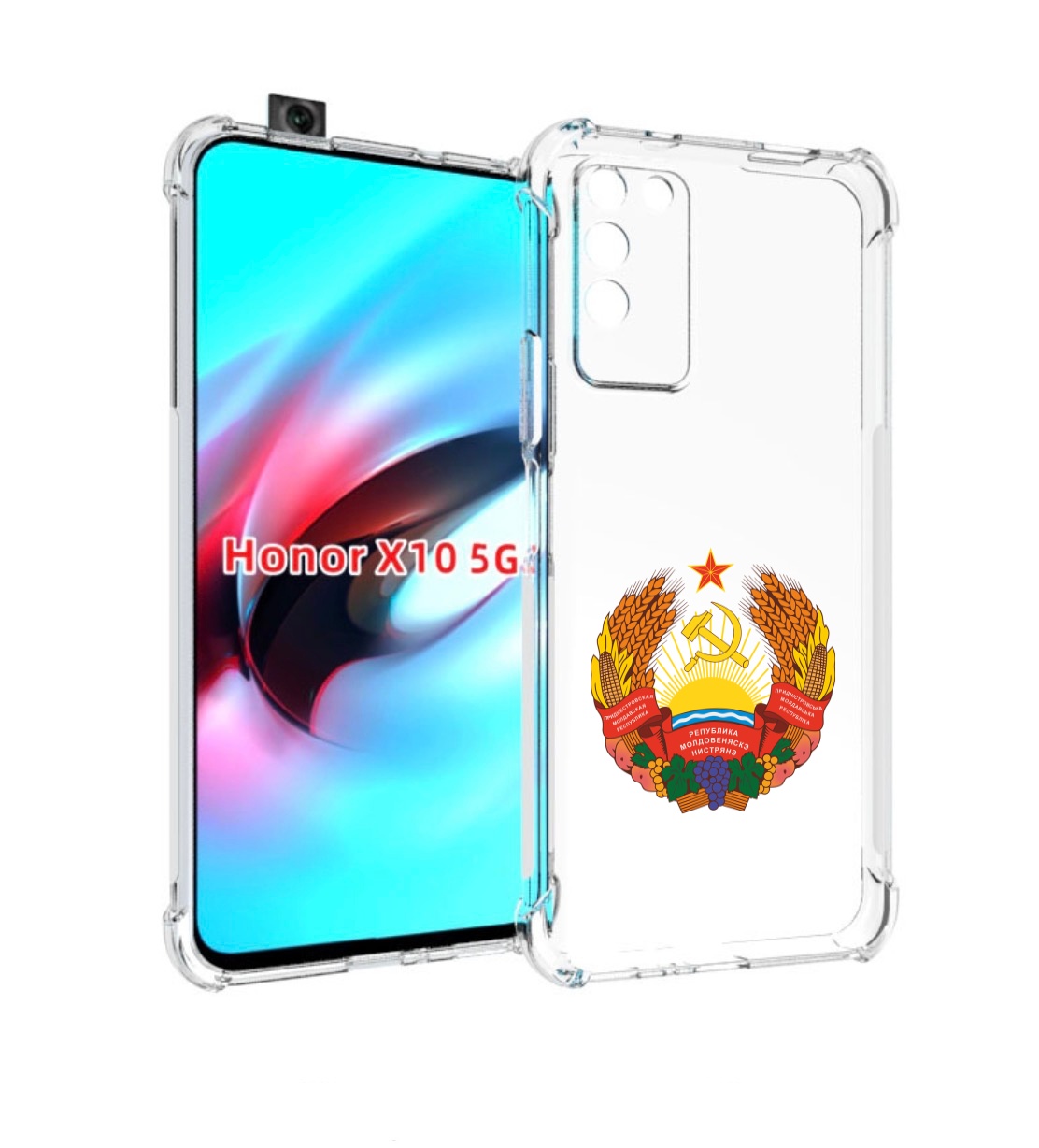 

Чехол MyPads герб-приднестровья для Honor X10, Прозрачный, Tocco