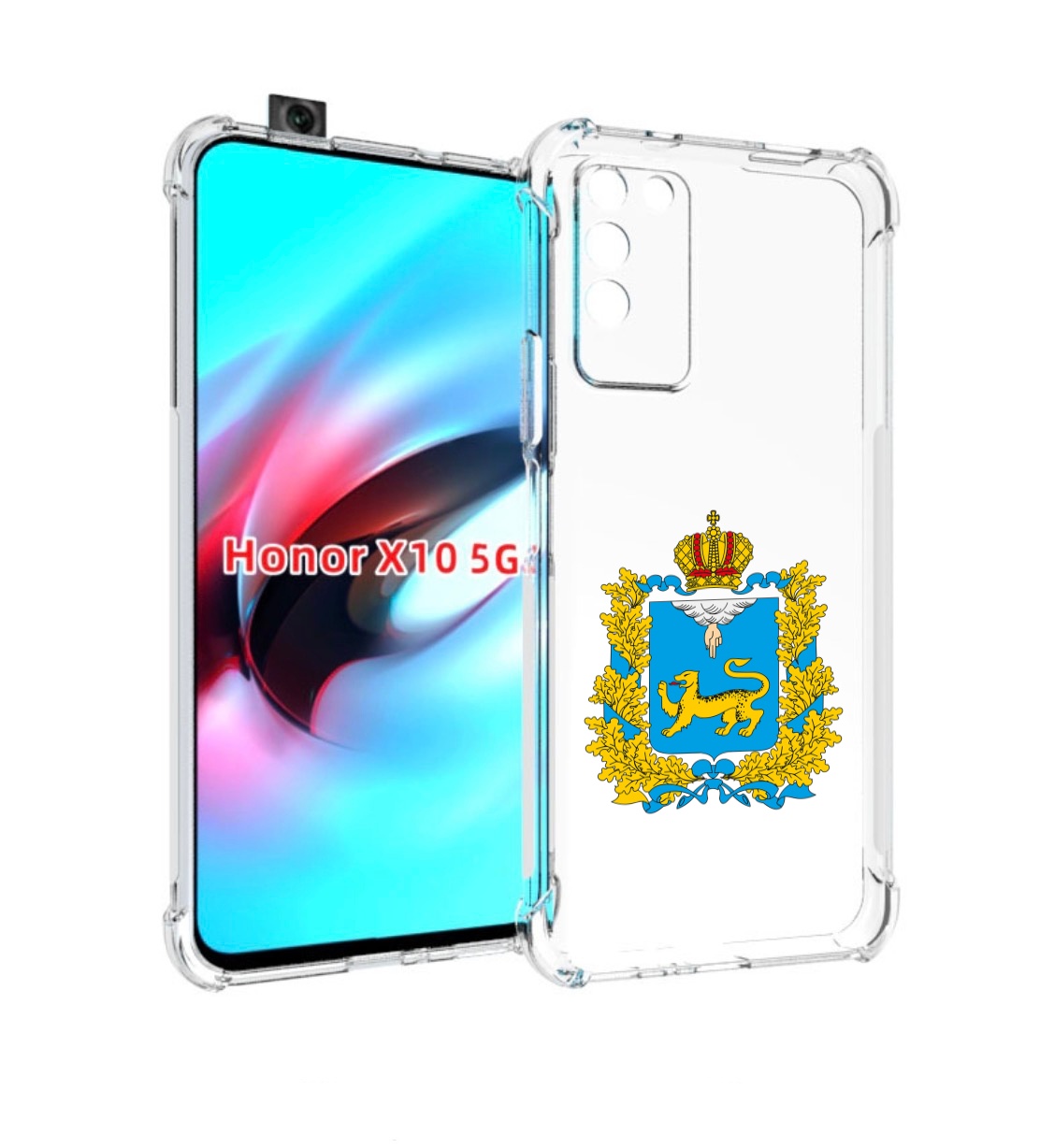 

Чехол MyPads герб-псковская-область для Honor X10, Прозрачный, Tocco