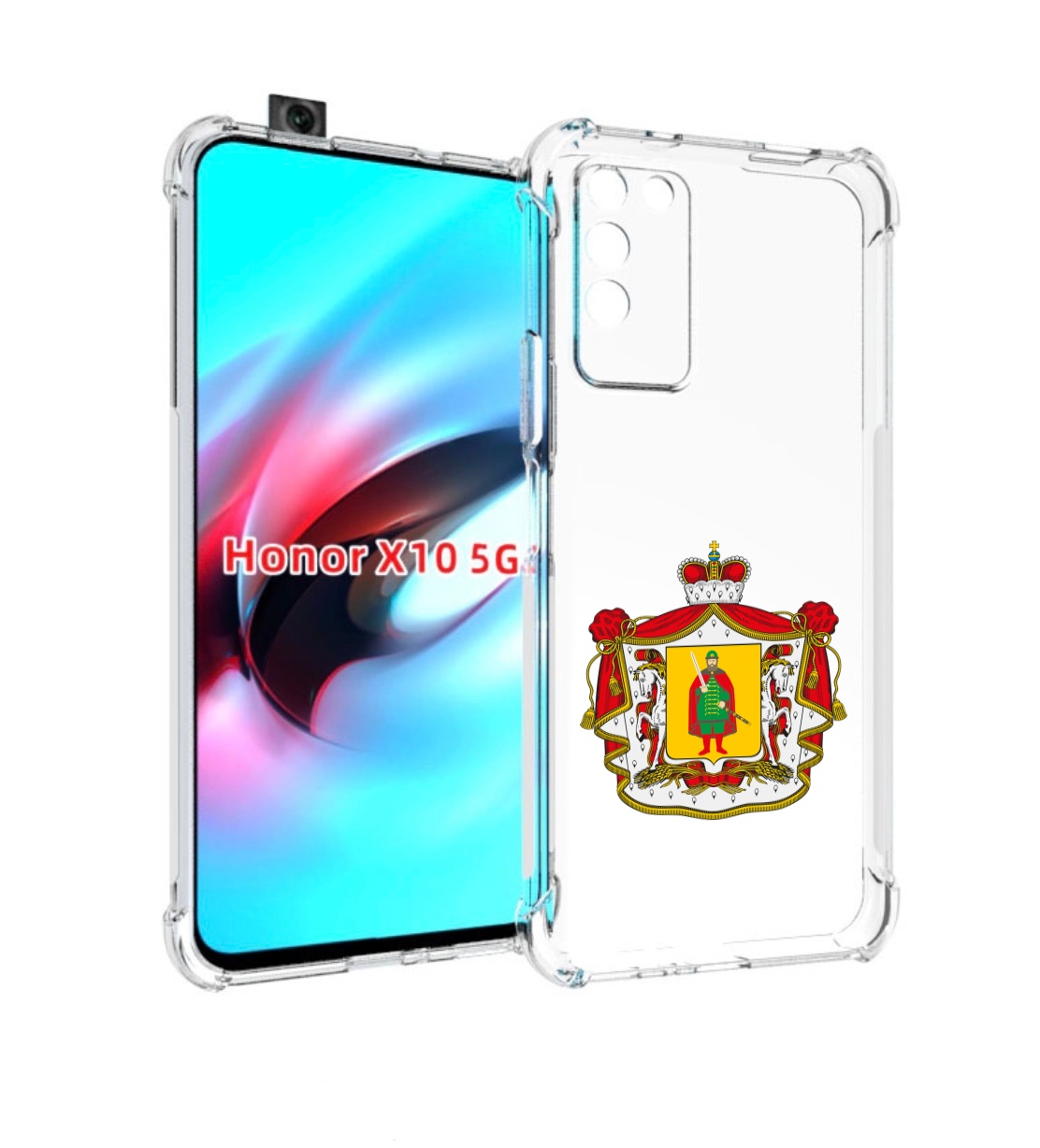

Чехол MyPads герб-рязанская-область для Honor X10, Прозрачный, Tocco