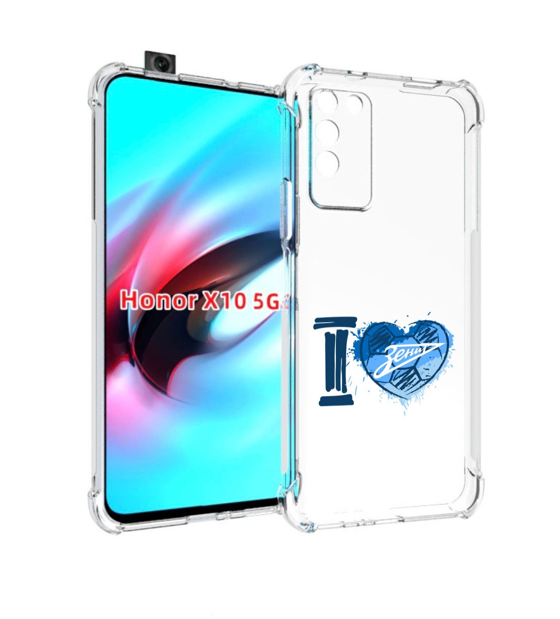 

Чехол MyPads ФК я люблю зенит для Honor X10, Прозрачный, Tocco