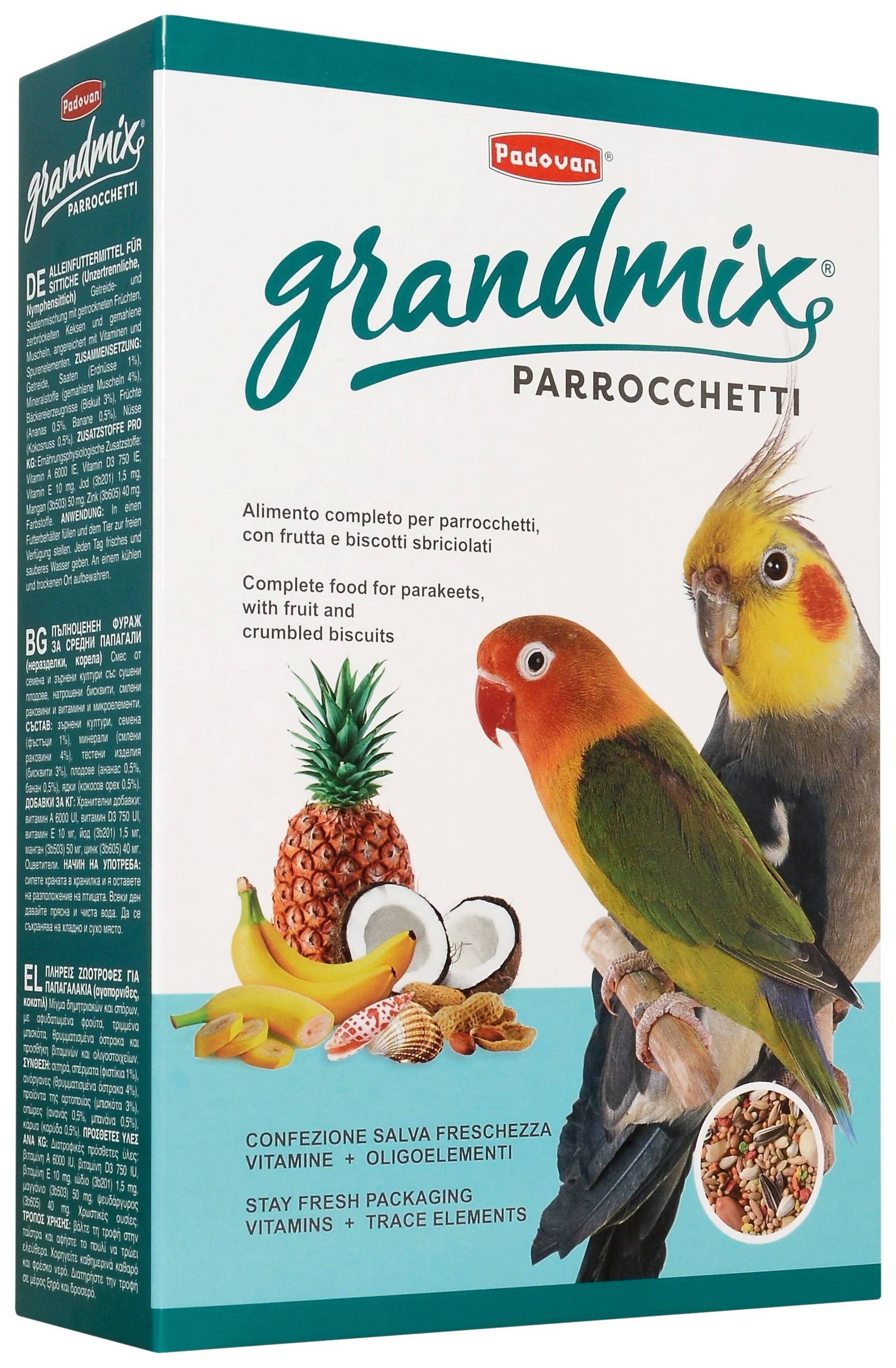 

Сухой корм для средних попугаев Padovan Grandmix Parrocchetti, 850 г
