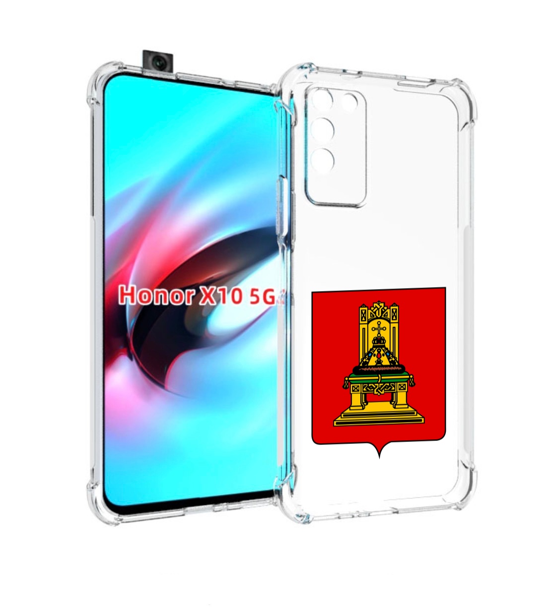 

Чехол MyPads герб-тверская-область для Honor X10, Прозрачный, Tocco