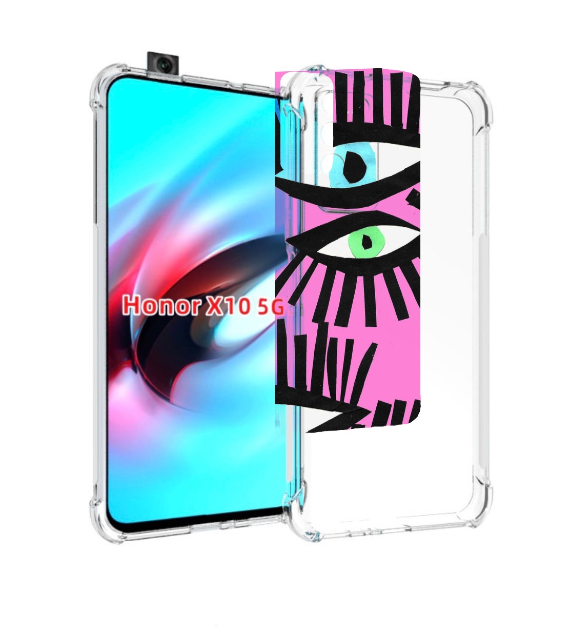 

Чехол MyPads глазки абстракция для Honor X10, Прозрачный, Tocco