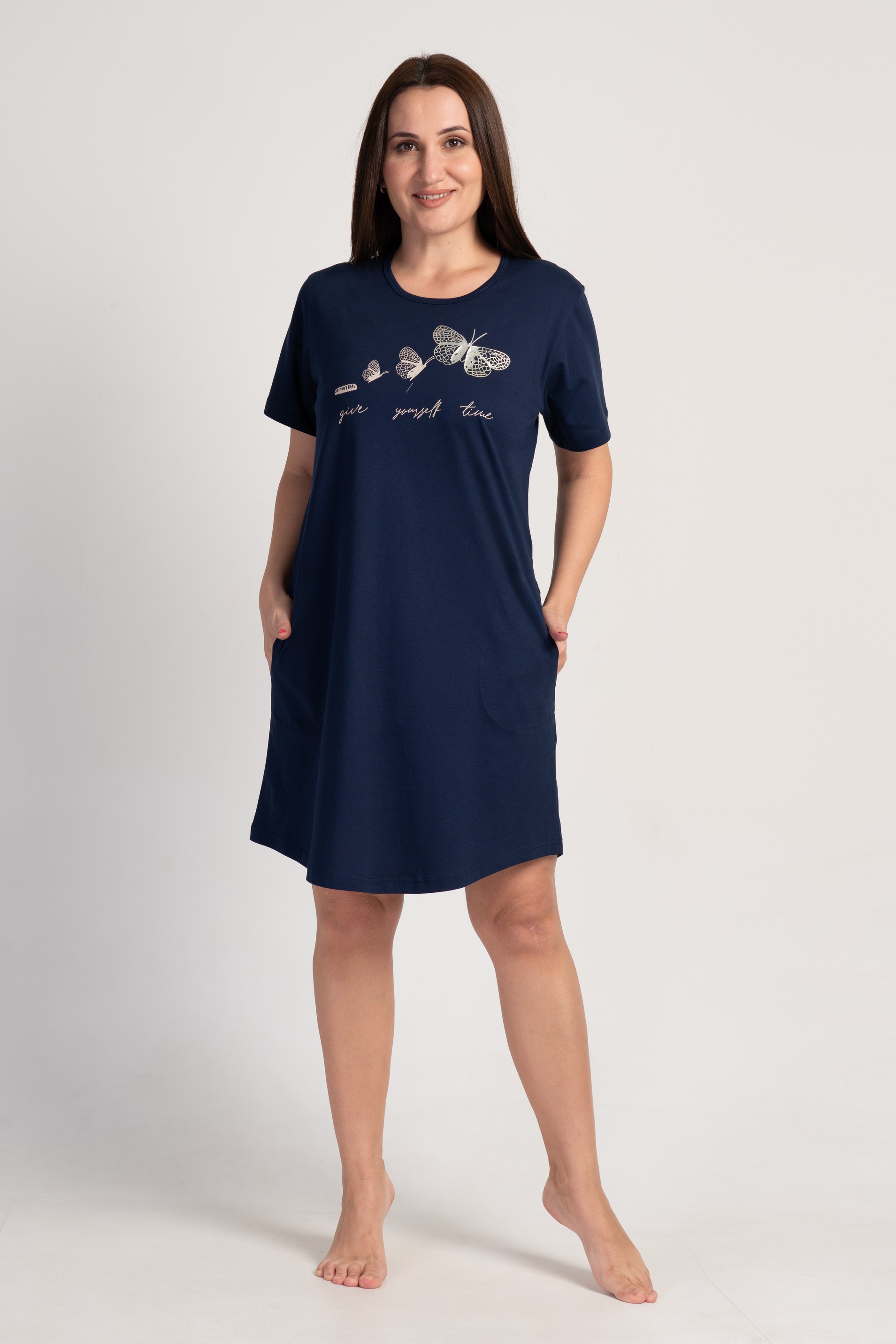 

Туника домашняя женская VIENETTA 311210_0000 синяя 2XL, Синий, 311210_0000