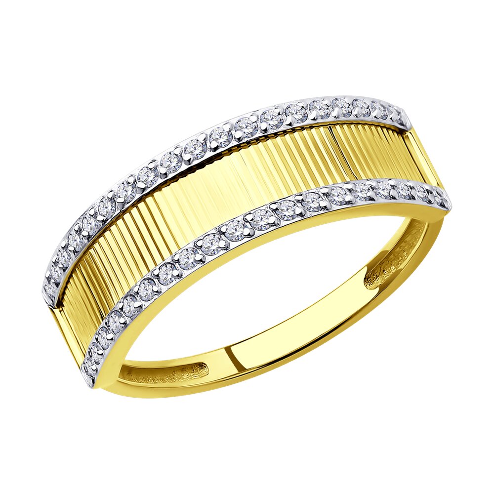 

Кольцо из желтого золота с фианитом р.  Diamant 53-110-01580-1, 53-110-01580-1