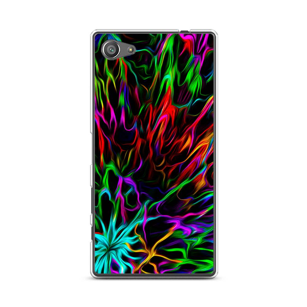 

Чехол для Sony Xperia Z5 compact "Разноцветные разводы", Голубой;зеленый;оранжевый, 52250-3