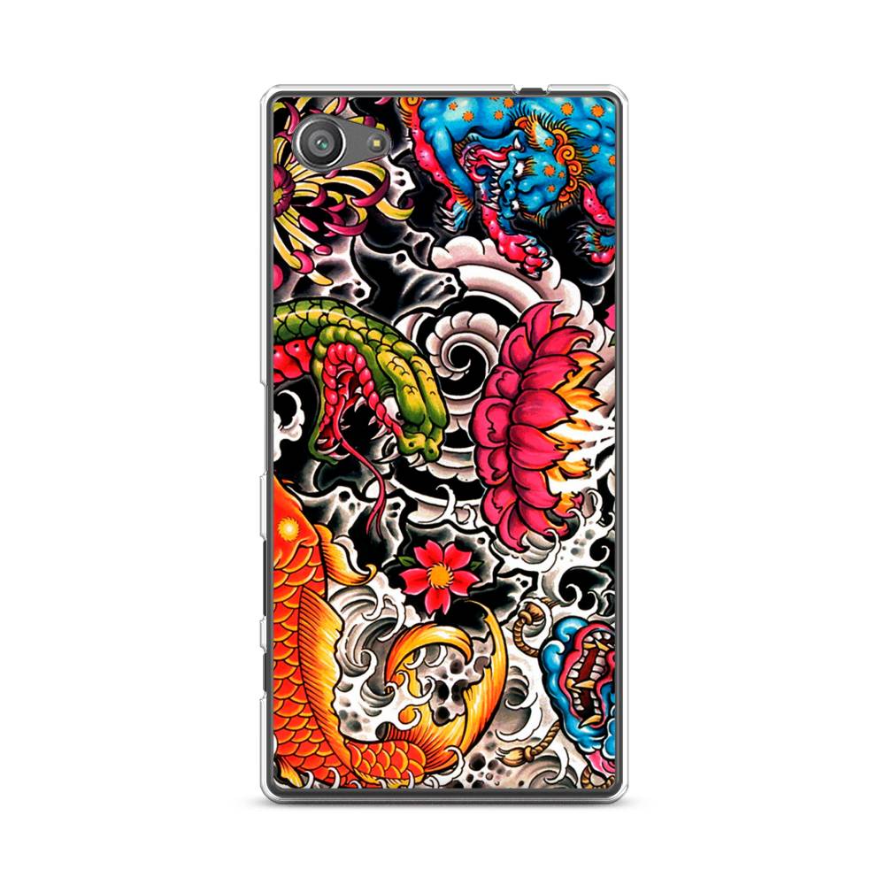 

Чехол для Sony Xperia Z5 compact "Японское искусство", Красный;оранжевый;голубой, 52250-4