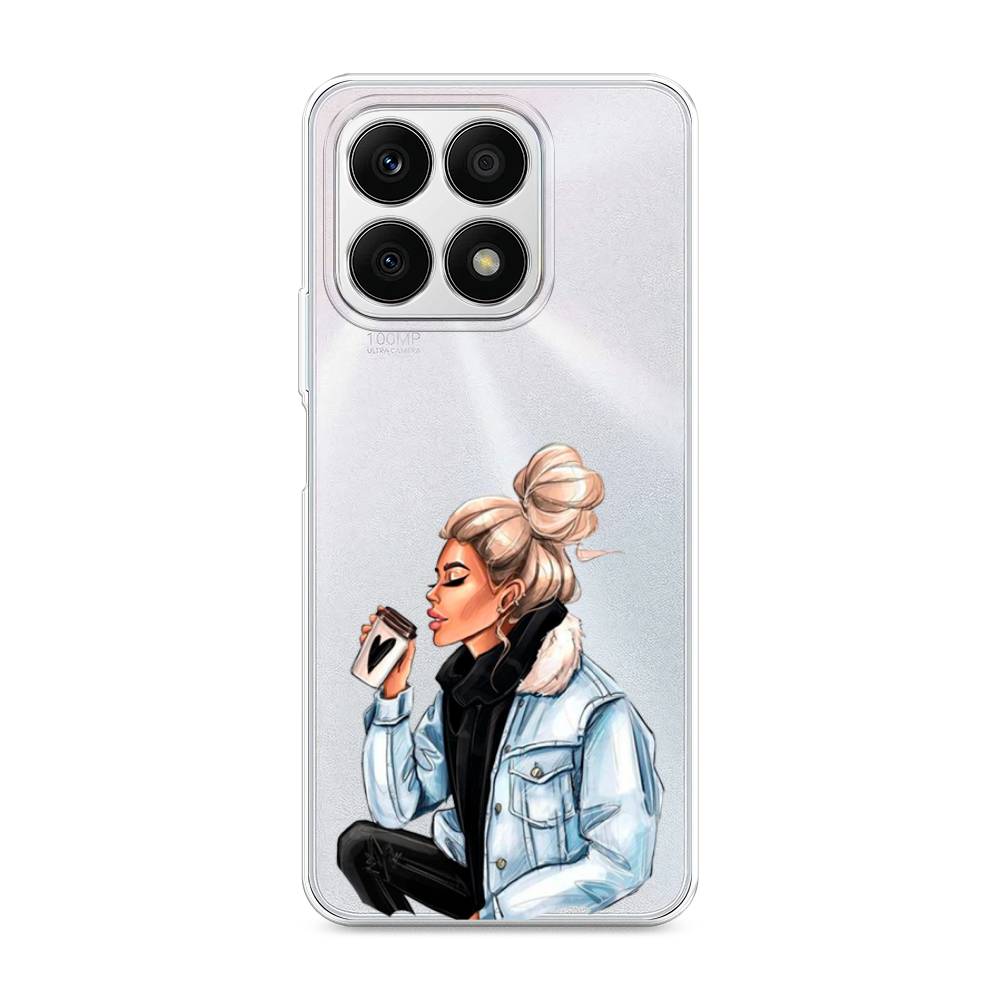 

Чехол Awog на Honor X8A "Cute girl", Бежевый;черный;голубой, 6120750-7