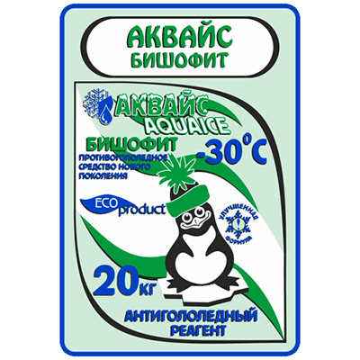 Реагент антигололедный до -30 С°   25кг БИШОФИТ "АКВАЙС" 1/1