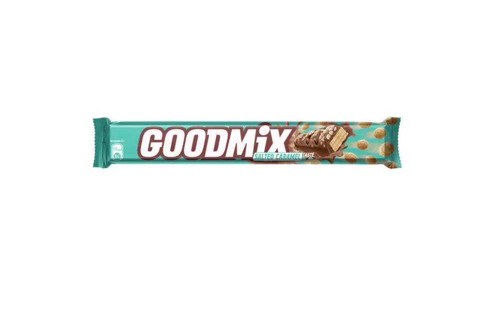 Батончик Goodmix молочный, со вкусом соленой карамели, с хрустящей вафлей, 35x44 г