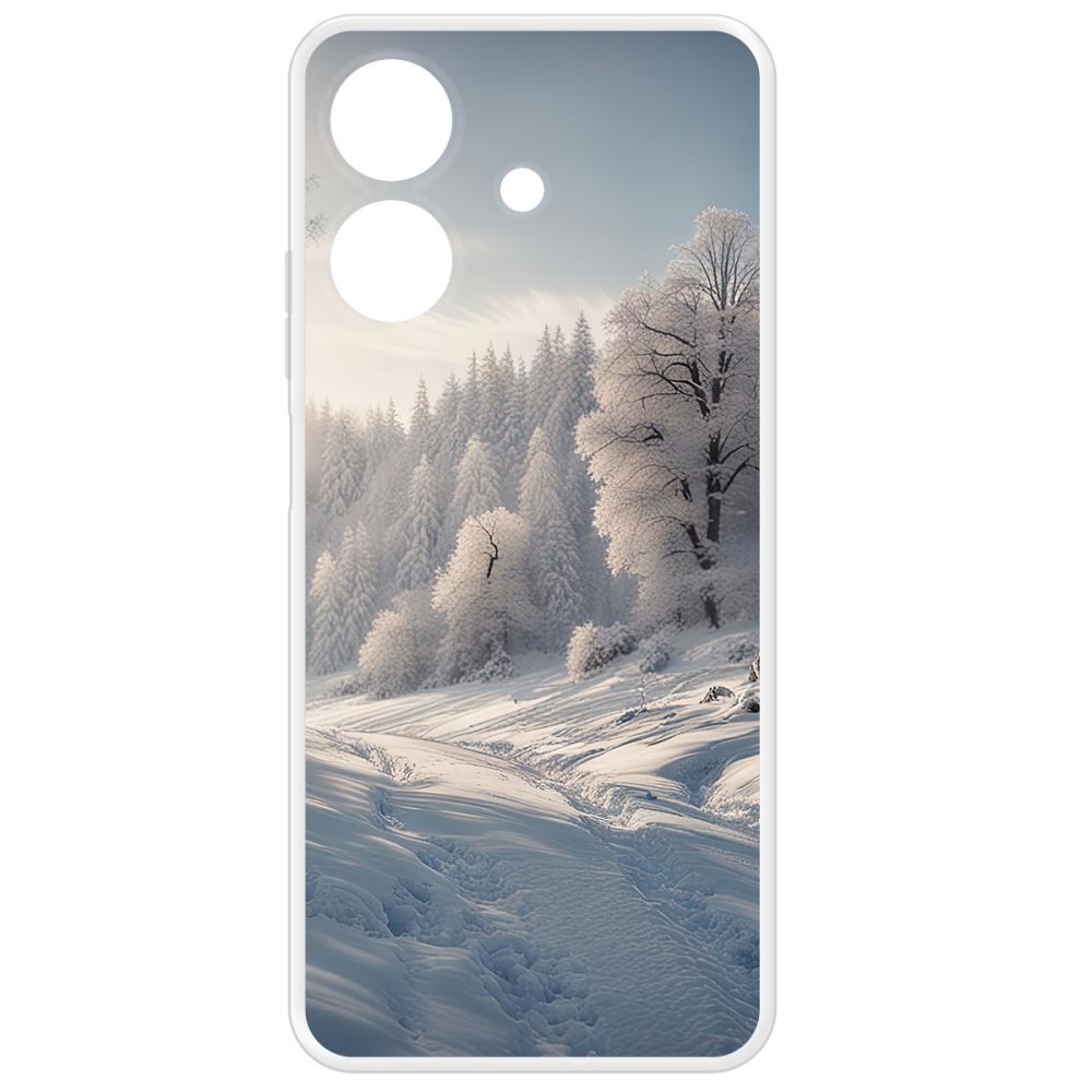 

Чехол-накладка Krutoff Clear Case Снег для Realme Note 60, Прозрачный