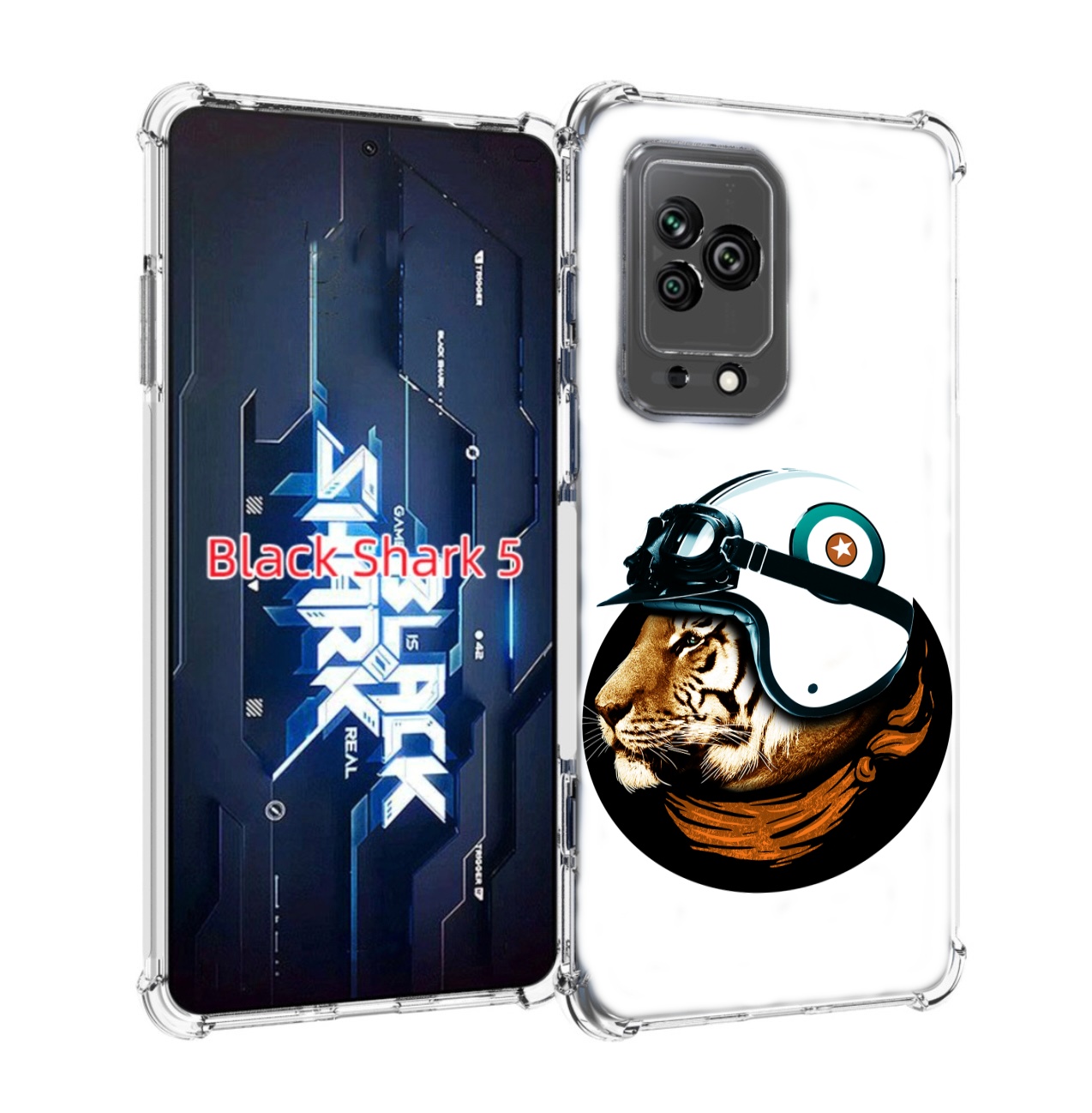 

Чехол MyPads Тигр в шлеме для Xiaomi Black Shark 5, Прозрачный, Tocco